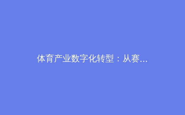 体育产业数字化转型：从赛场经济到数字生态的变革 - 4